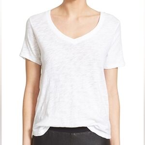 NWT J.Crew Basic White Linen V-Neck T-Shirt, Relaxed Fit Neutral Staple, Size 2X